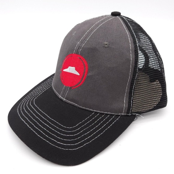 Pizza Hut Employee Uniform Mesh Strapback Hat Work Ball‎ Cap Black Gray Adult - Picture 1 of 7
